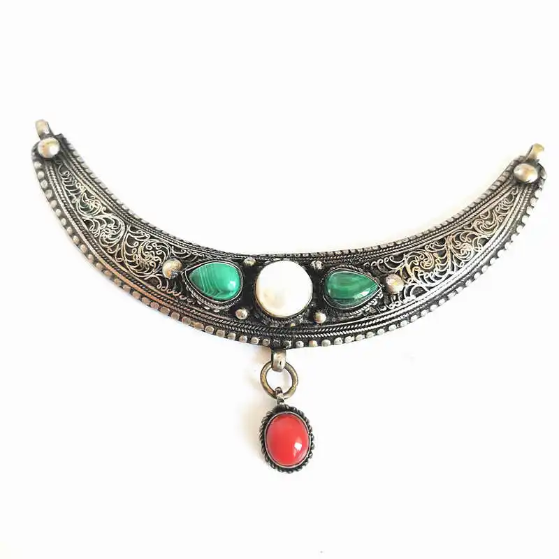 Тибетское Серебро Ювелирные Подвески ручной Винтаж Moon подвесные амулеты