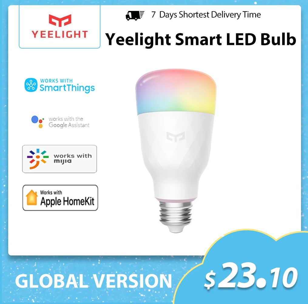Умсветодиодный Светодиодная лампа Yeelight 1S YLDP13YL 8 5 Вт RBGW работает с домом Mijia для