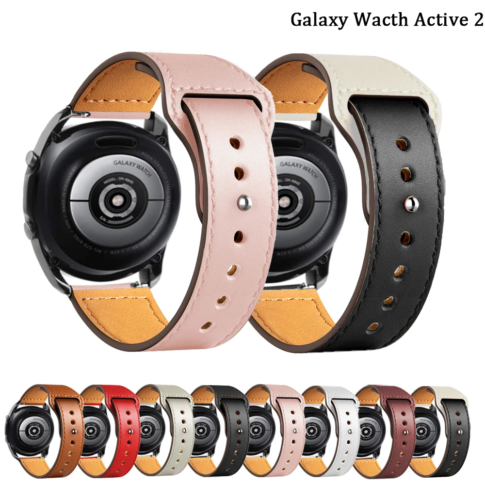 

Leather Band For Samsung Galaxy wacth Active 2 strap Gear S3 Frontier 20mm 22mm bracelet Huawei GT/2/Pro Galaxy 3 45mm/42mm/46mm