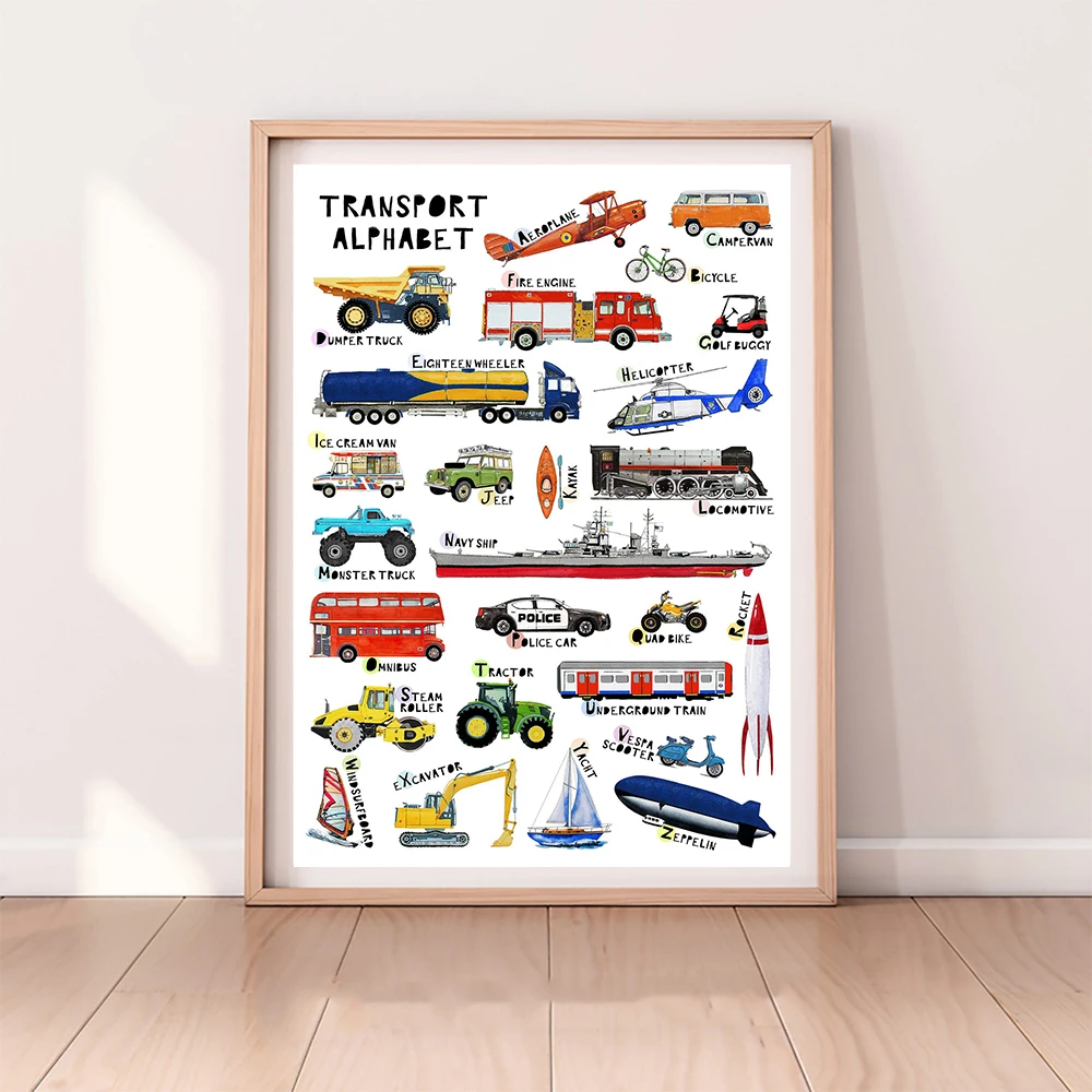 Для автомобиля мотоцикла питомник Холст Картина транспорт Wall Art ребенка печати