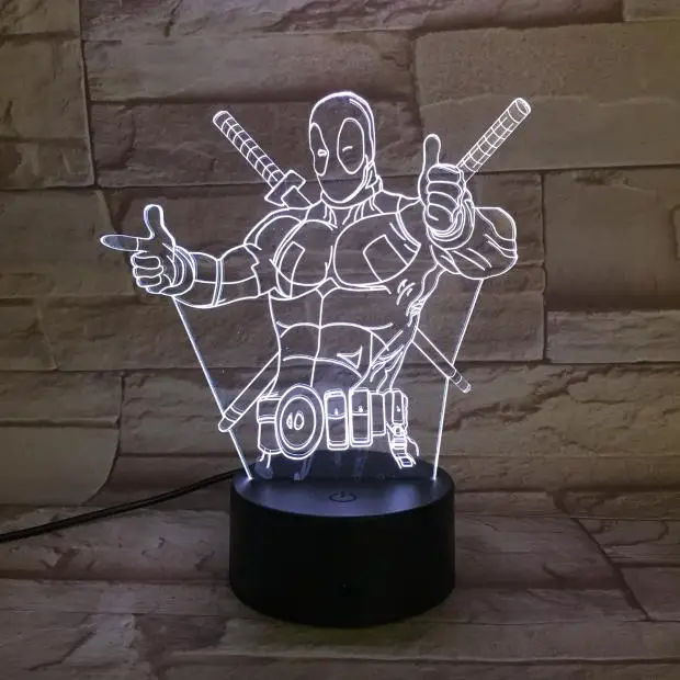 

3D Led Night light Deadpool Table desk Lamp