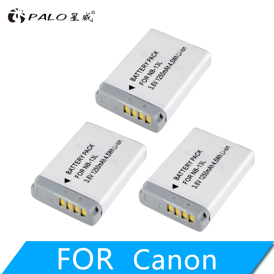 3PCS PALO 1250mAh NB-13L NB13L NB 13L Аккумулятор для цифровой камеры Canon G7 X Mark II G7X PM165 G5 X G5X G9 X G9X SX620 SX720 HS - Цвет: 3PCS