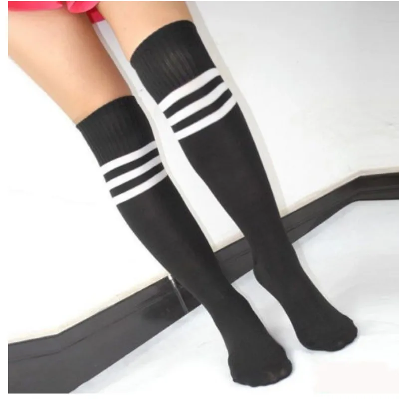 Унисекс взрослые полосатые футбольные бейсбольные чулки утолщенные выше колена