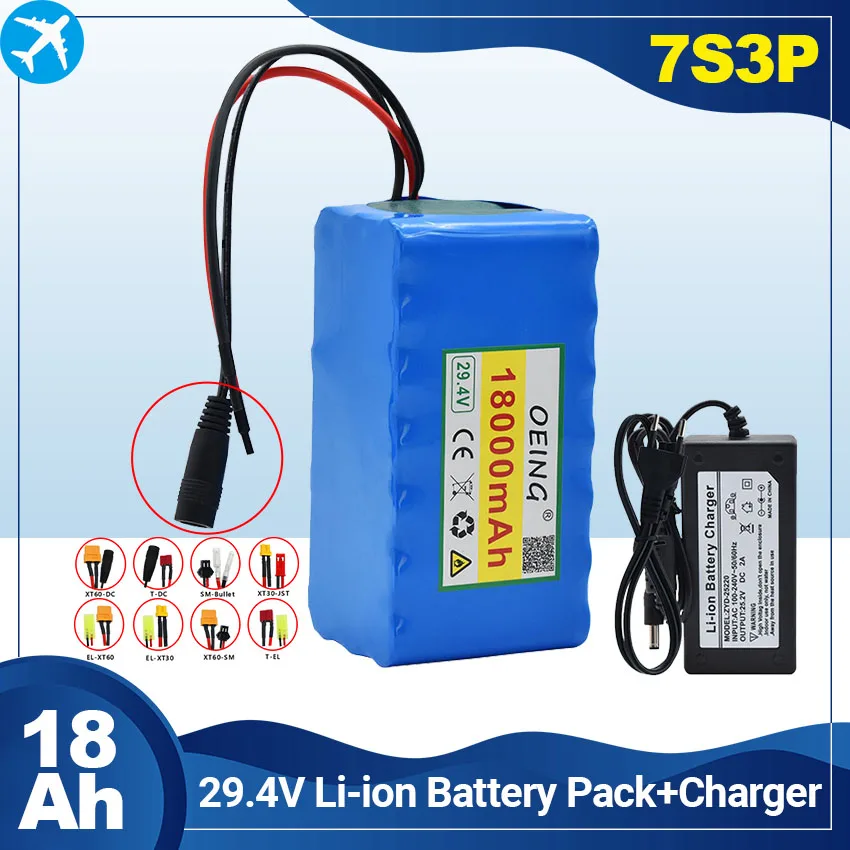 

Оригинальный аккумулятор 7s3p 18 Ач 18650, литий-ионный аккумулятор 29,4 в, 18000 мАч, для электрического велосипеда, мопеда/литий-ионного аккумулятор...