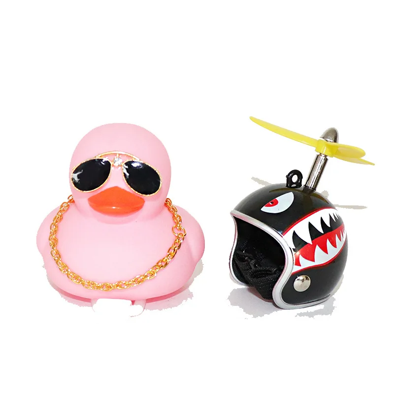 

Car Ornament Helmet Broken Wind Small Black Duck Dashboard Rearview Mirror Standing Camouflage Helmet Mini Black Duck Decoration