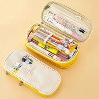 classic large capacity pencil case fold canvas stationery storage pen bag organizer for student pen case school box supplies