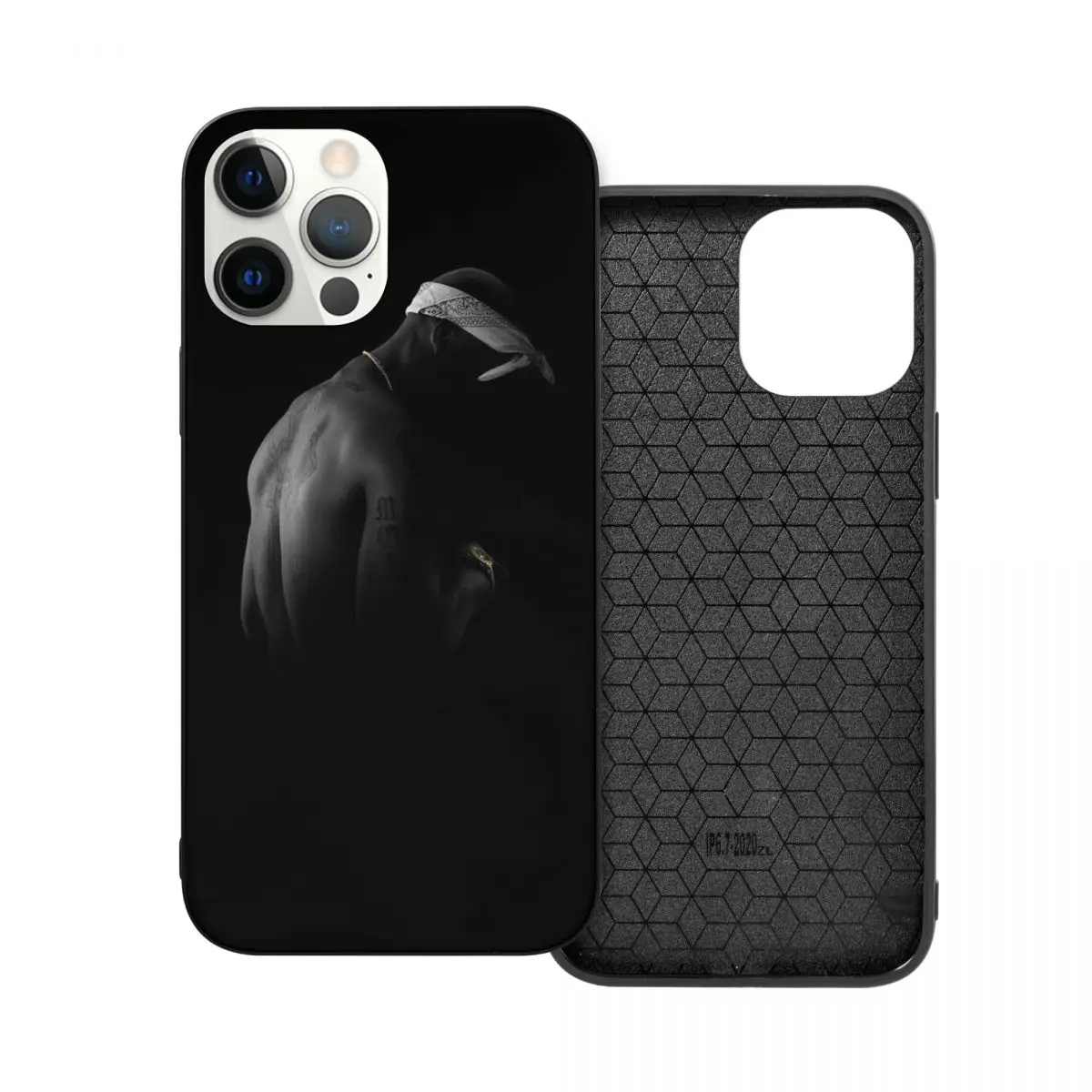 

2pac Black PC Glass TPU Phone Case for iPhone 13 12 11 Xs Xr X Pro Max Mini 7 8 Se2 Plus 6 6S