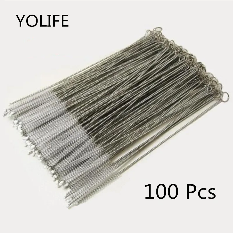 

Batch Straws brushes 100Pcs/Set Reusable Metal brushes Wholesale Stainless Steel Clean brush 175mm for 6mm diameter straw