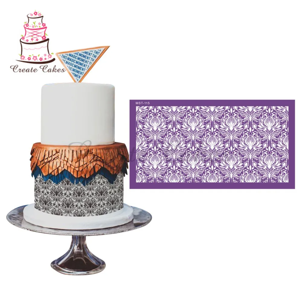 Трафареты для торта с водяными лилилиями новые сетчатые трафареты свадебных