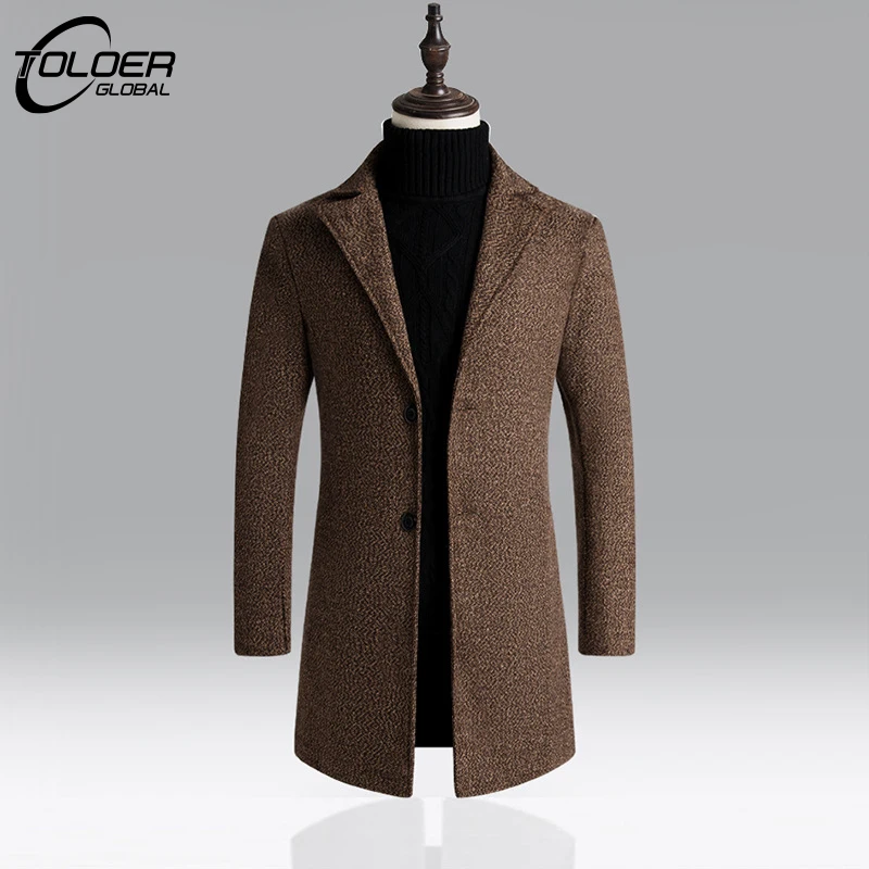 

Мужские куртки, зимние пальто, шерстяные пальто, однобортный приталенный однотонный блейзер с лацканами, осенняя мужская шерстяная ветровка в стиле ретро