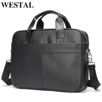 westal mens business bags genuine leather messenger bag men leather office bags for men laptop bags 15 briefcases man handbags