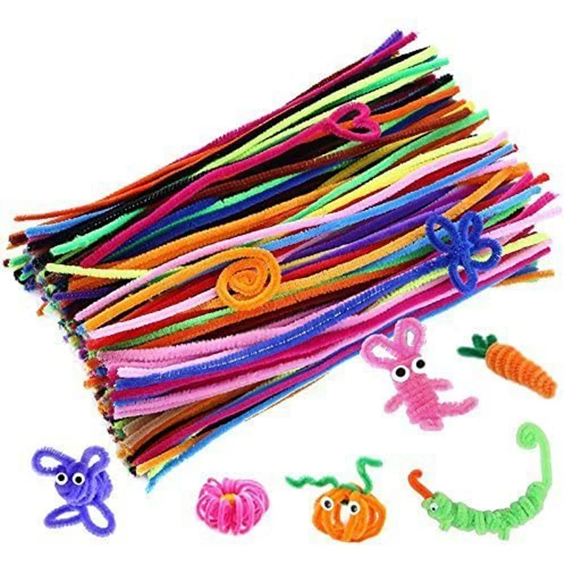 

200 Pcs Ran Colors Pipe Cleaners Chenille Stem 6mmx12 Inch For DIY Art Crafts Decorations