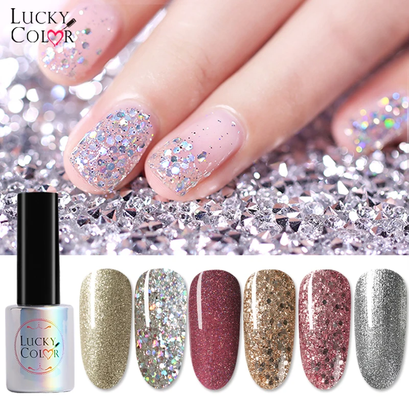 Блестящий Гель-лак для ногтей Vernis полуперманентный УФ-лак с платиновым