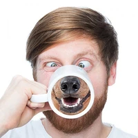 creative spoof dog nose mug funny pig nose ceramic cup funny weird animal water cup coffee cup office cup gift new 2021