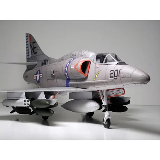 1:33 США A-4 Skyhawk самолет DIY Emulation DIY 3D бумажная карточка Модель Строительный набор образовательных военных моделей строительные игрушки