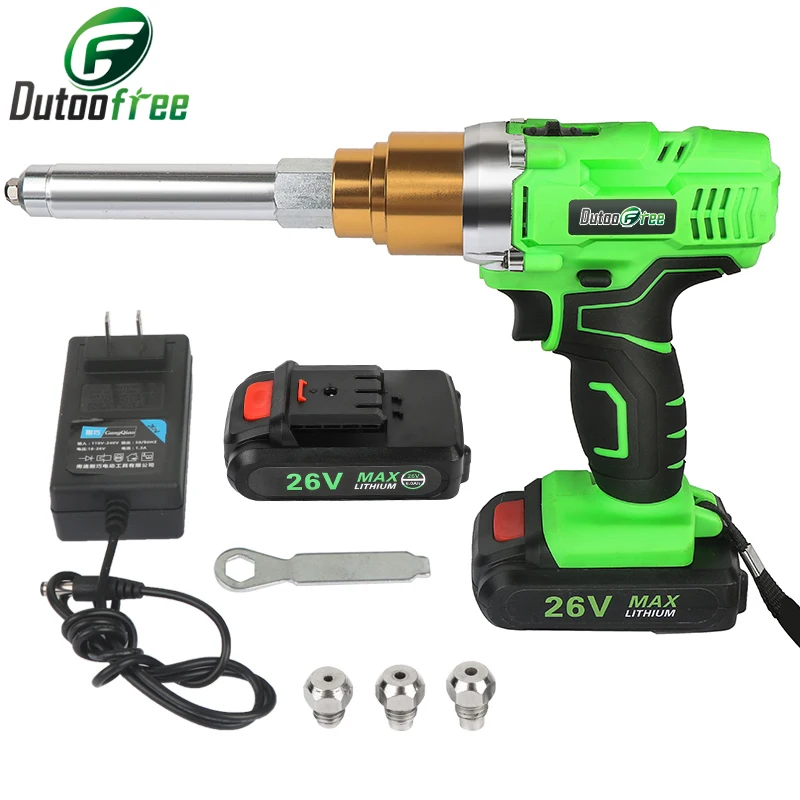 Riveter Gun 26v 6000mAh Portable Cordless Rechargeable Electric Blind Support 2.4mm-5.0mm Rivet With LED Light Riveting Tool