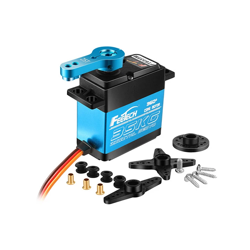 

Цифровой сервопривод FT6325M FT6335M 7,4 в 25 кг/см/35 кг/см 360 градусов, магнитный стальной сервопривод RC для радиоуправляемых автомобилей, самолетов