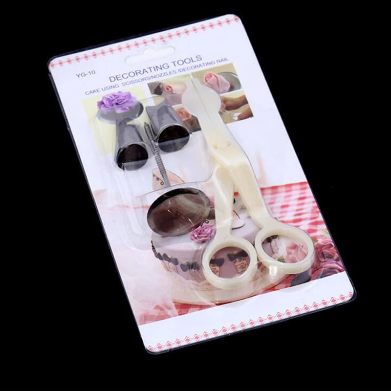 4 шт./компл. украшение для торта из нержавеющей стали ножницы переноса цветка