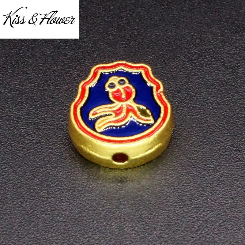 

KISS&FLOWER AC79 2021 Cloisonne Fine DIY Jewelry Making Accessories Findings Fittings Bracelet Necklace Looses Fish Spacer Beads