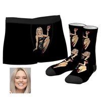 personalize photo husband boxers valentines day christmas gifts mens custom face on sexy girl body boxers and socks set