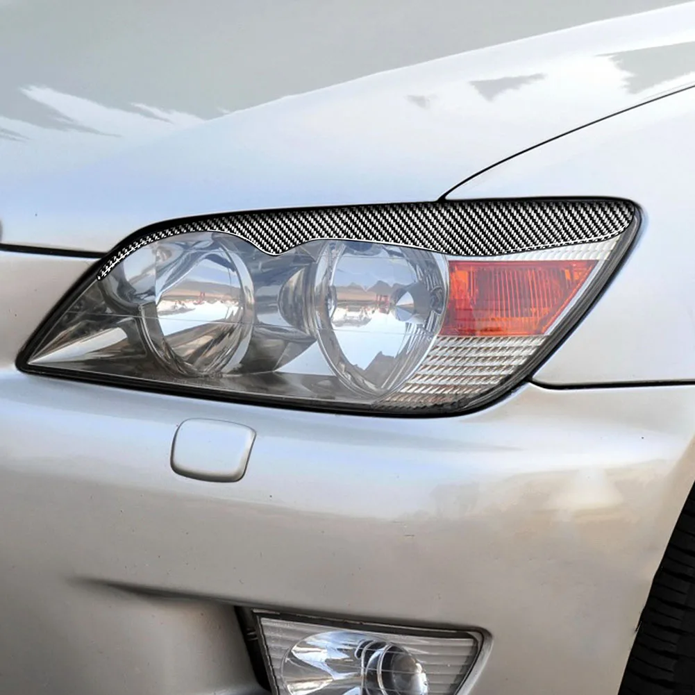 

Car Exterior Stickers Automotive Epoxy Carbon Fiber Headlight Headlamp Eyelids Trim for Lexus IS 200 1998-2005