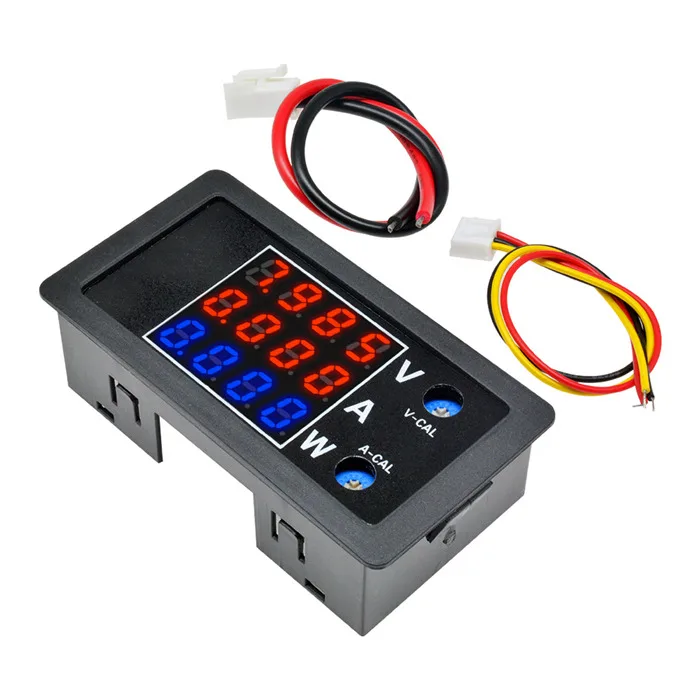 Red Red Blue 4-разрядный высокой точности 100V 10A 1000W Мощность Вольтметр Амперметр детектор отображение напряжения на светодиодном дисплее прибор для измерения тока цифровой ваттметр - Цвет: Red Red Blue