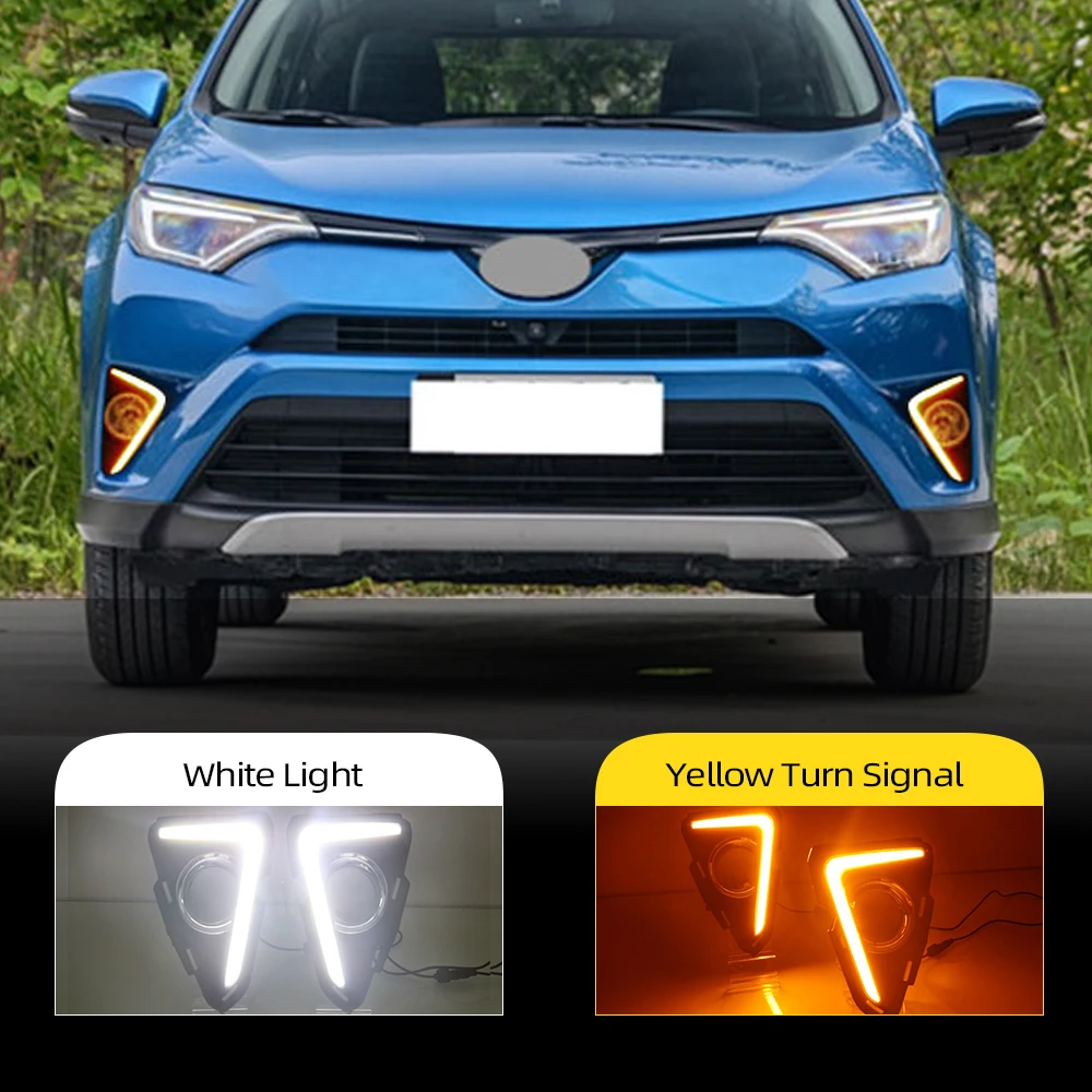 2 шт. светодиодный для Toyota RAV4 2016 2017 2018 автомобиля DRL Габаритные огни указатели