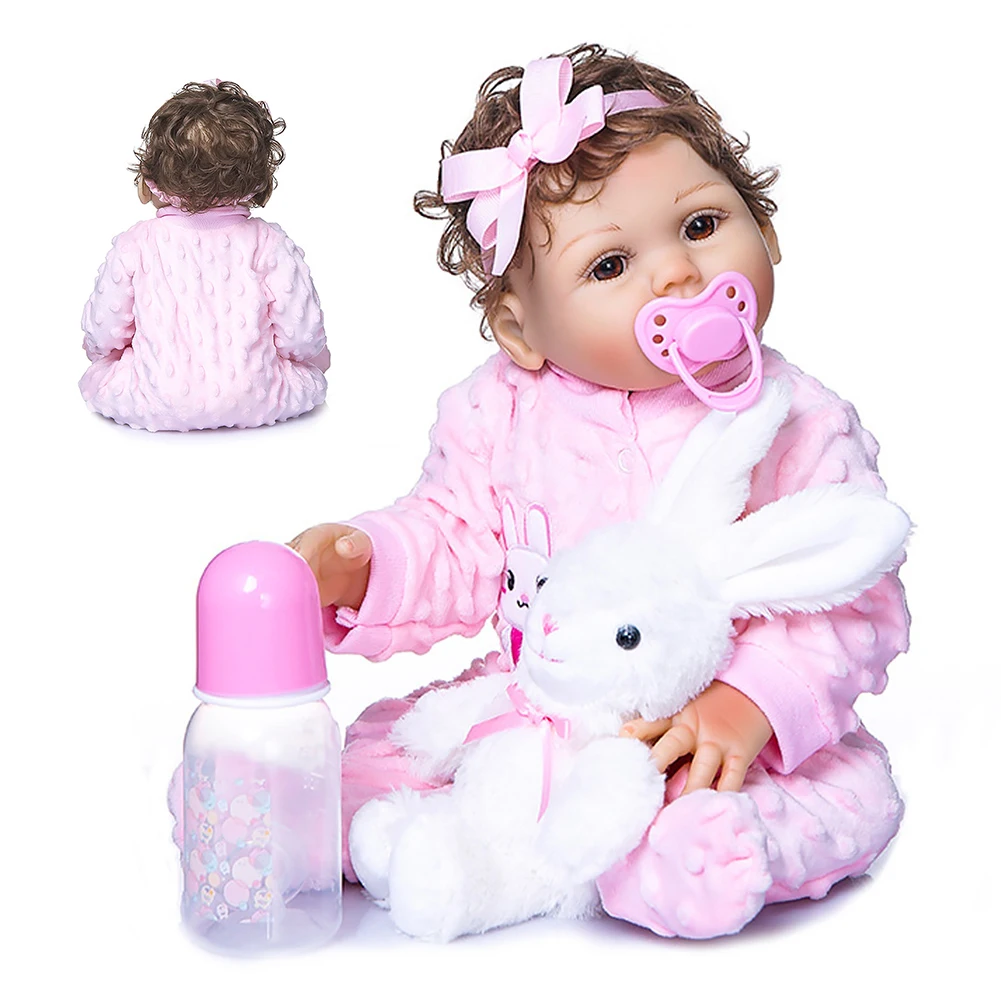

18inch Full Body Birthday Gift Lifelike Vinyl Silicone Simulation Reborn Baby Doll Toys With Clothes Girl Waterproof Soft Lovely