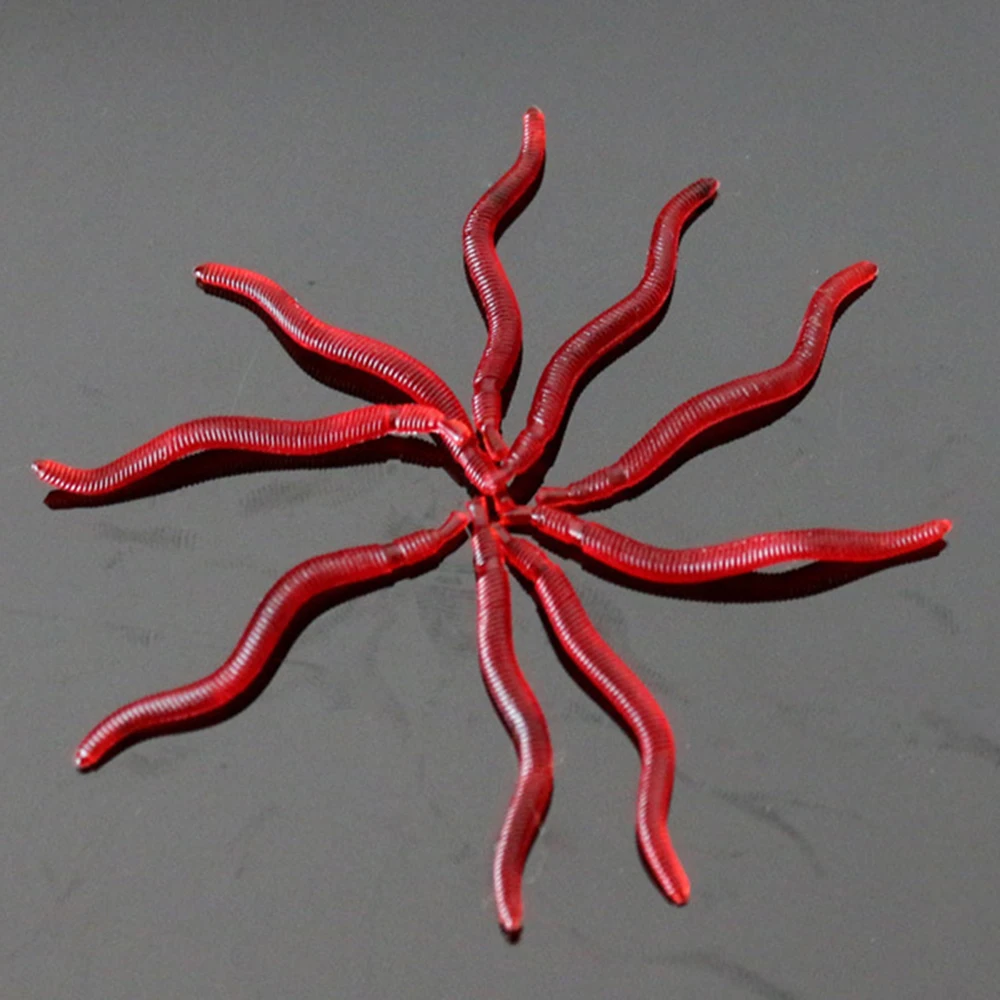 50 шт./лот приманка для рыбалки имитирующая земляной червь красные черви