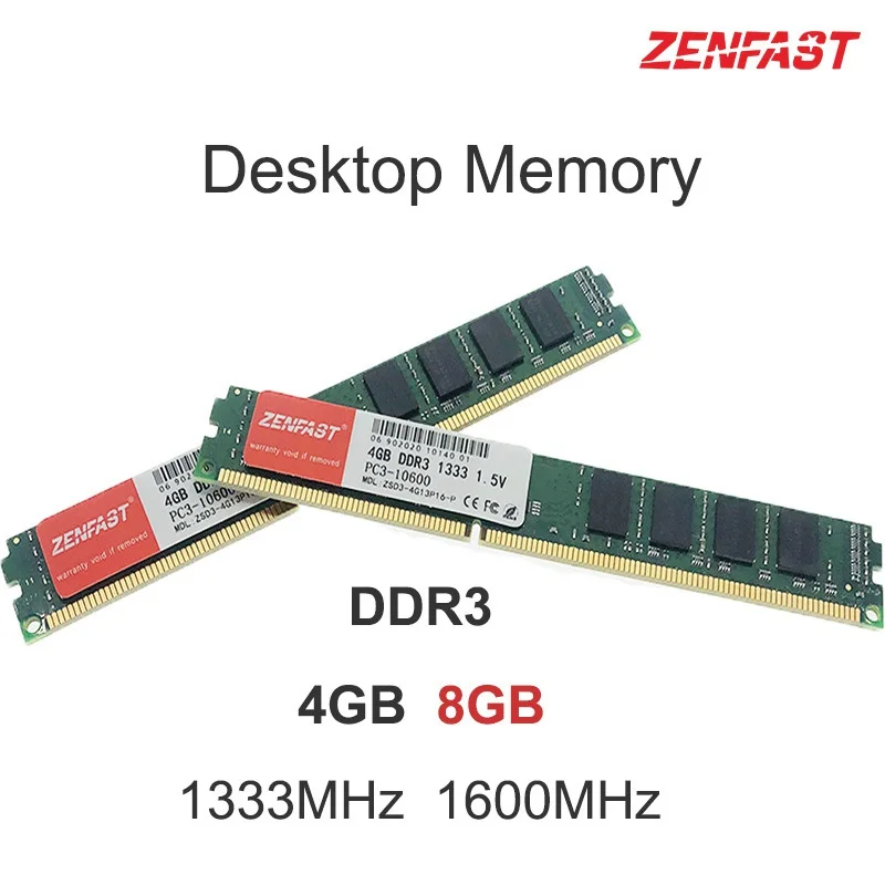 

Настольная оперативная память ZENFAST DDR3, 8 ГБ, 4 Гб, 1333 МГц, 1600 МГц, 240-контактный разъем, 1,5 в, без коррекции ошибок, двухканальная память для ПК