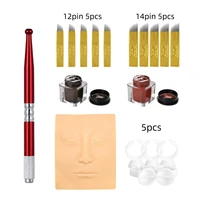 permanent makeup tattoo practice kit eyebrow microblading kit manual pen eyebrow needle pigment micropigmentation tattoo supplie