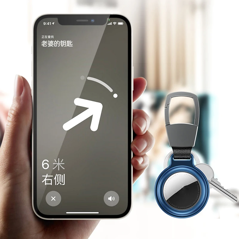 

360 Full Magnetic Case For Airtags Metal Bumper Sleeve Antilost Device Keychain Wireless Tracker Cover For iPhone 12 Pro Case