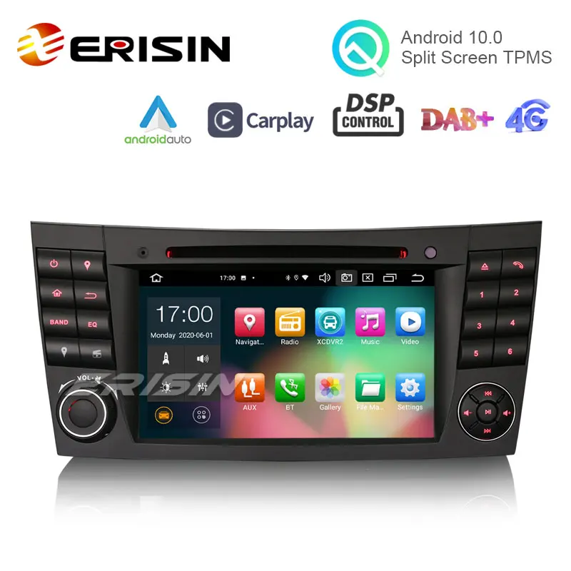Erisin ES8180E 7 &quotAndroid 10 0 автомобильный DVD DSP CarPlay &amp Auto GPS TPMS DAB + 4G для Benz E Class W211 W463