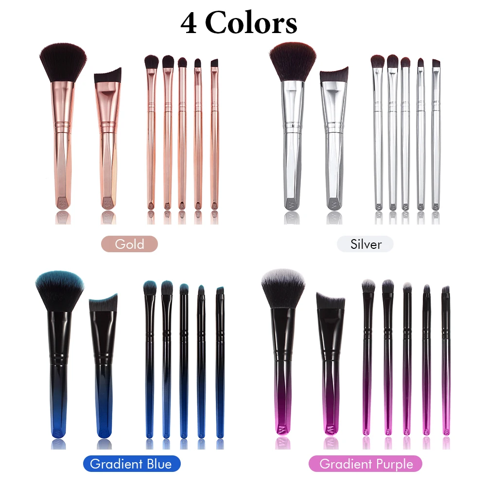 7 набор кистей для макияжа инструментов щетки в ассортименте теней век