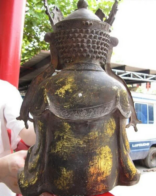 

song voge gem S1009 14"tibet bronze gild Kwan-Yin Guan Yin Bodhisattva Tathagata buddha statue