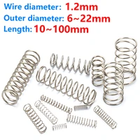 10pcs steel wire diameter 1 2mm compress pressure spring y type rotor return cylidrical coil od 7mm22mm 304 stainless steel