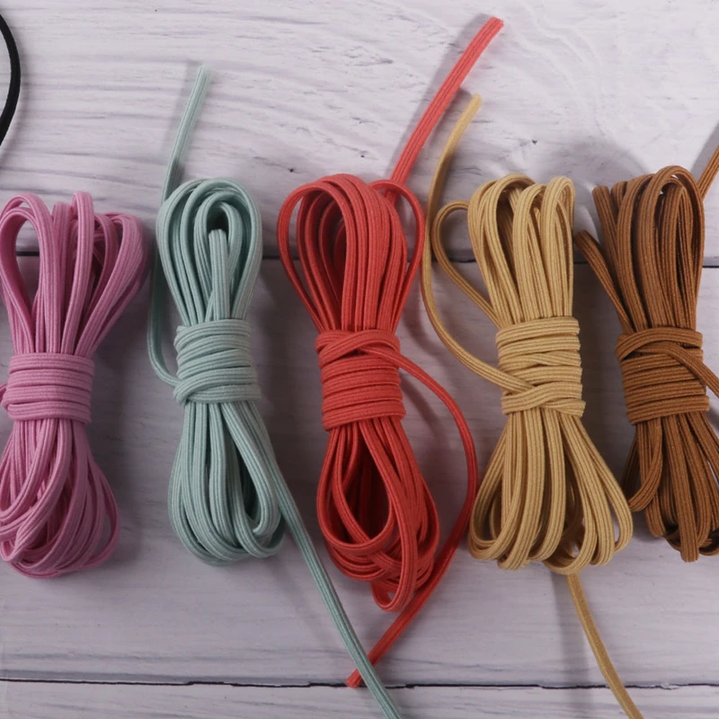 

3mm Colorful Korea Elastic Cord Wavy Pattern Quality Nylon Elastic Band Rubber Band For DIY Jewelry Sewing Accessories 2 Meters