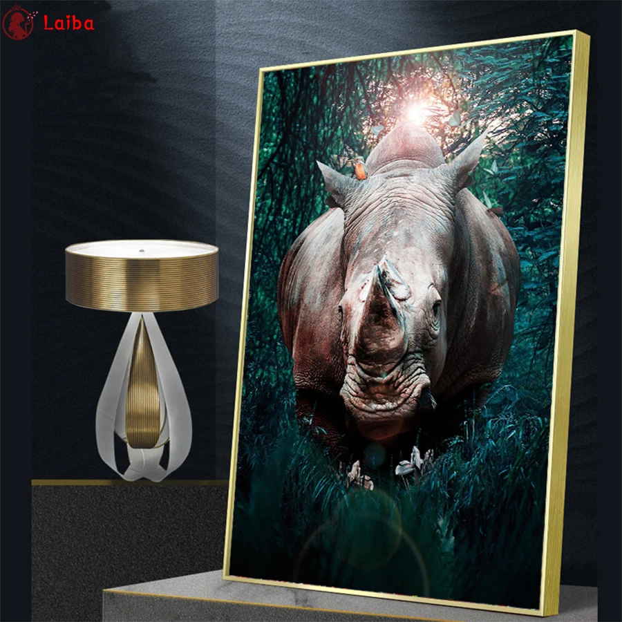 

Diamond Painting Hot Home Art Jungle Rhino Rhinestone 5D DIY Diamond Embroidery,Cross Stitch,diamond Mosaic Sale