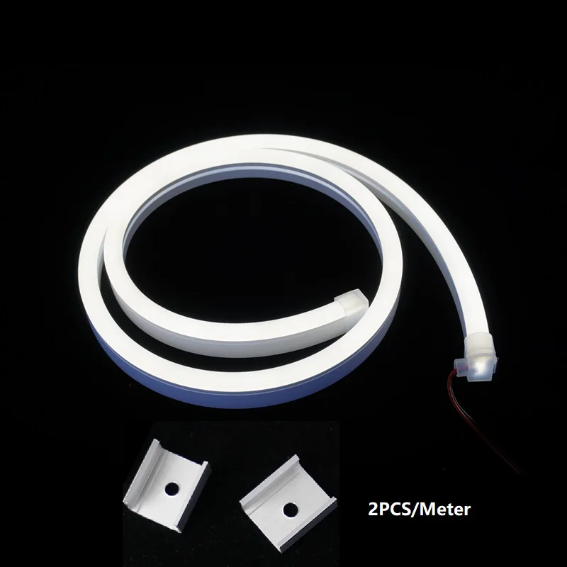 

12 В постоянного светодиодный ка светодиодная неоновая полоса освещения, 8*17 мм 120 светодиодов/м силиконовая противопожарная гибкая лента боковая излучающая новорожденный декоративный профиль светильник ния освещения