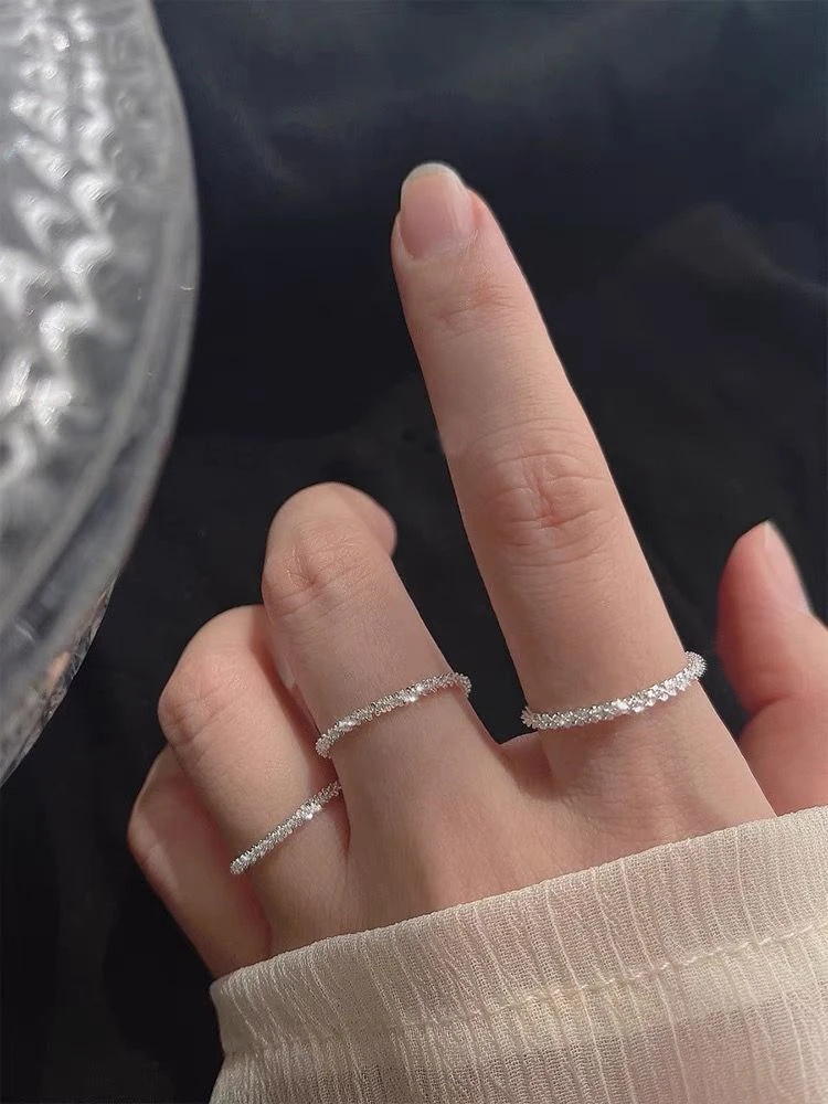 

Simple Shiny Silvery Plain Rings For Woman 2021 Korean Fashion Jewelry Girl's Daily Simple Accessories Neo Gothic Party Rings