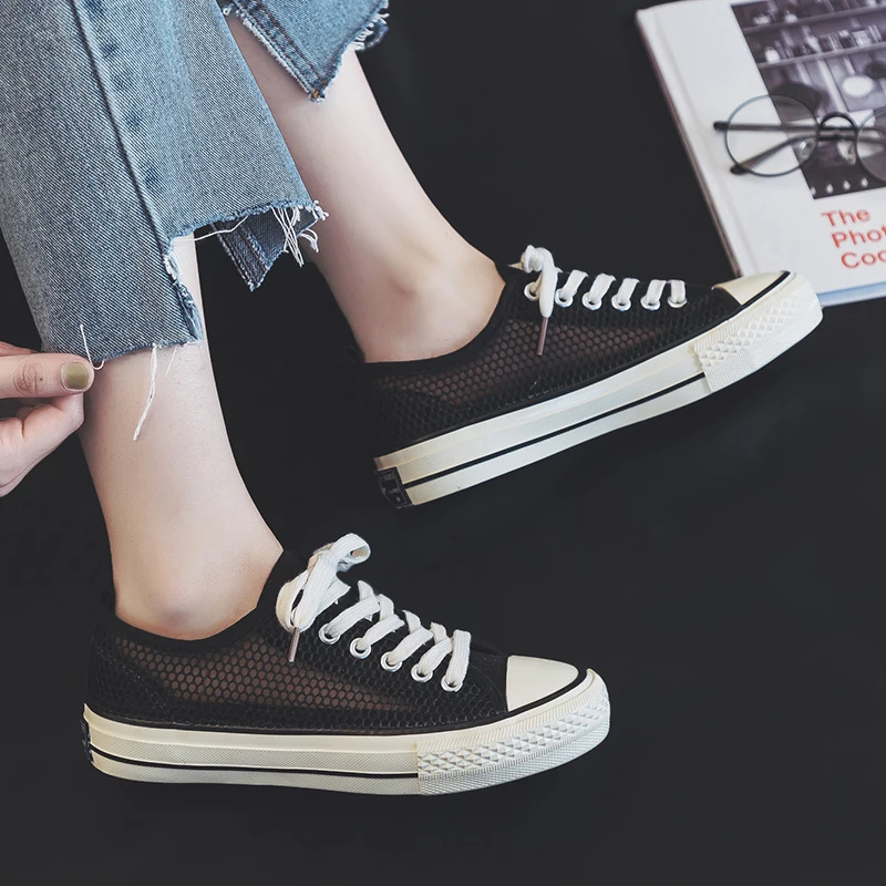 

Canvas shoes women's 2021 summer Korean mesh casual shoes student sports hollow out breathable shoes women's fashion