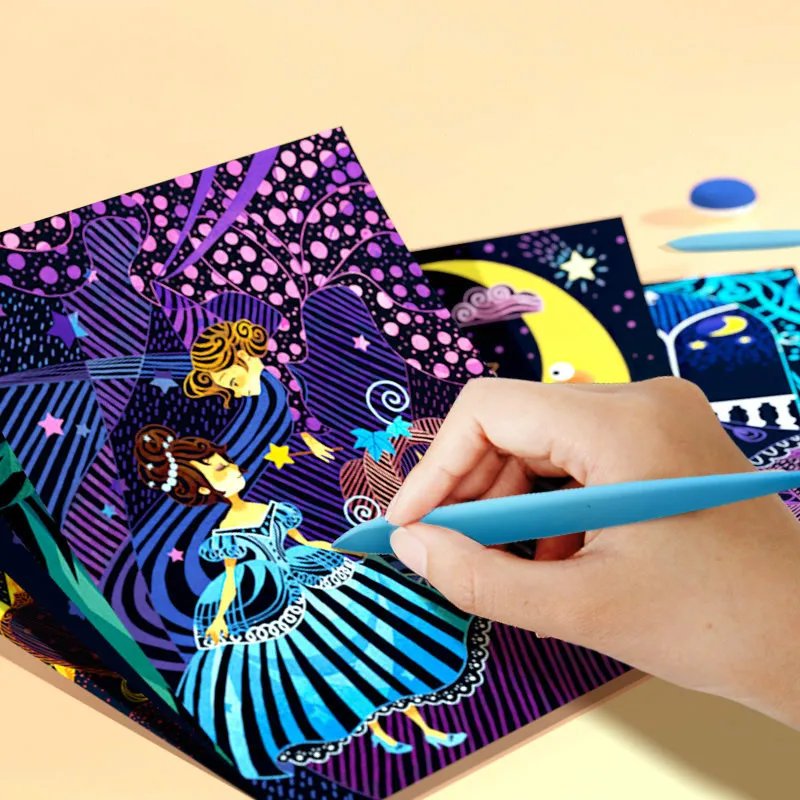 1 Набор 6 шт. волшебная сказка тема цвет фотоцвет открытки соскабливание рисунок