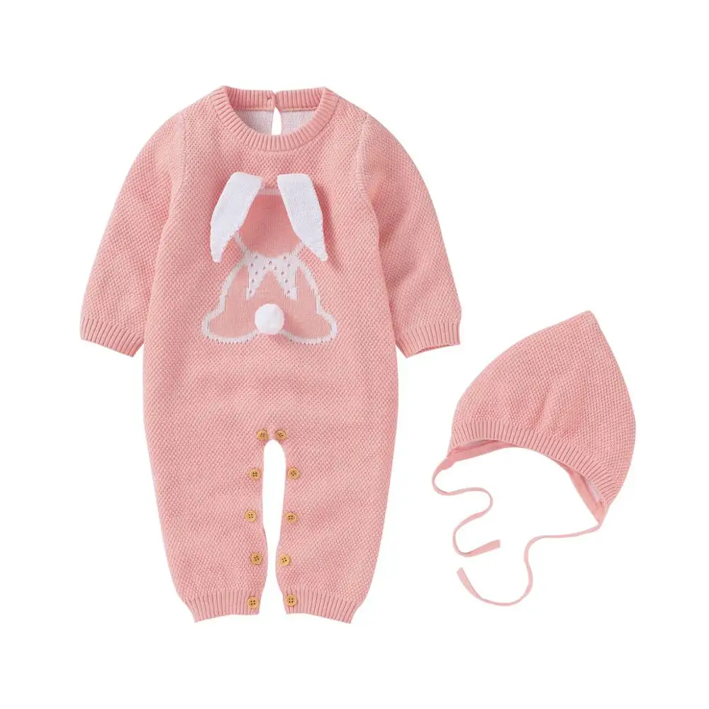 

Baby Rompers Long Sleeve Newborn Boys Girls Jumpsuits Pajamas Autumn Winter Warm Knitted Toddler Infant Overall Children Clothes