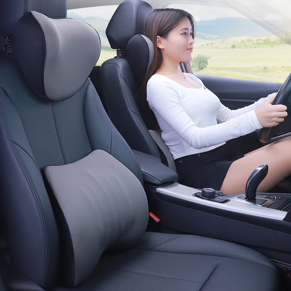 

Car Headrest Breathable Neck Pillow Support Universal Soft Neck Pillows Cushion Memory Foam Lumbar Back Support Auto Accessories