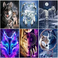 diy wolf 5d diamond painting full square drill cross stitch kit embroidery animals mosaic art picture of rhinestones decor gift