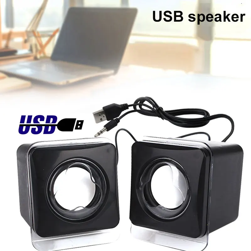 Универсальный портативный проводной мини-динамик для ноутбука ПК стерео аудио