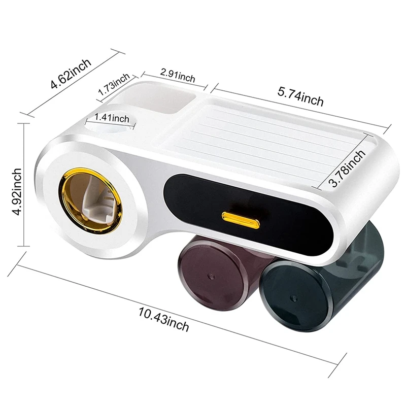 Держатель для зубной щетки настенный диспенсер пасты 4 отделения кистей 2 чашки 1