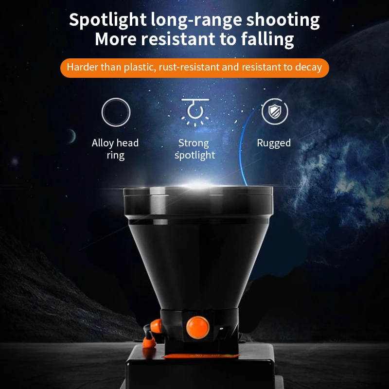 

Factory direct led strong light headlamp 80W high power rechargeable strong light lithium universal outdoor lighting searchlight
