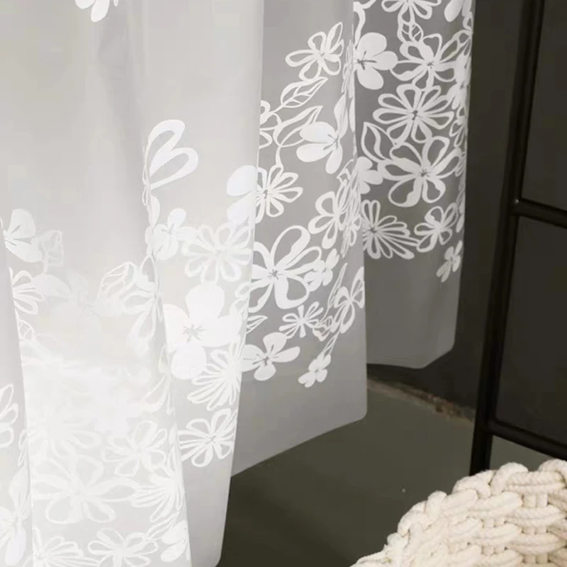 Белая Модная элегантная прозрачная Цветочная душевая занавеска для ванной
