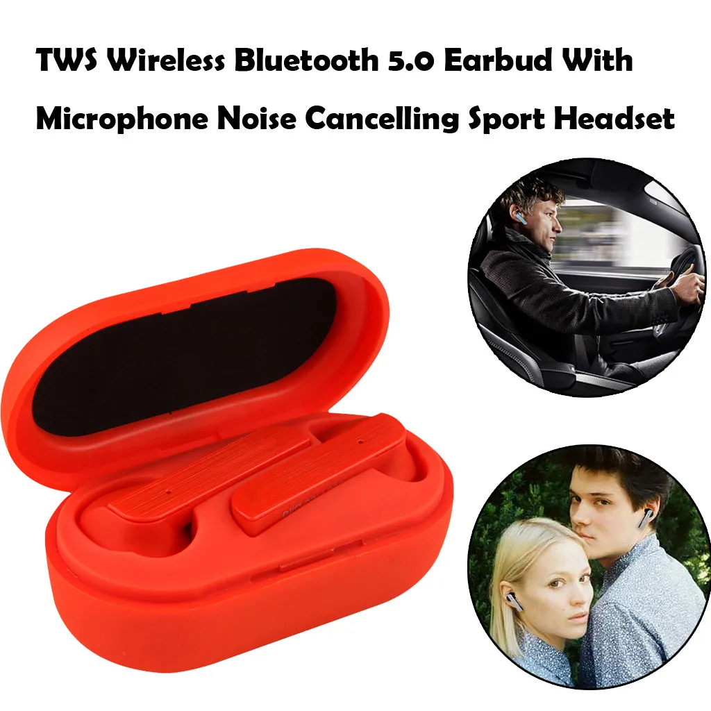 Черные TWS беспроводные Bluetooth наушники вкладыши с микрофоном шумоподавление